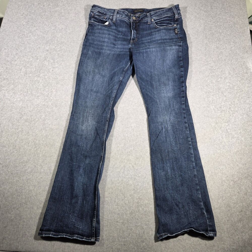 Silver Jeans Co Elyse Slim Boot Womens Size 36x31 Dark Wash Bootcut Denim Pants